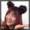 Black & Red Cat clip-on ears