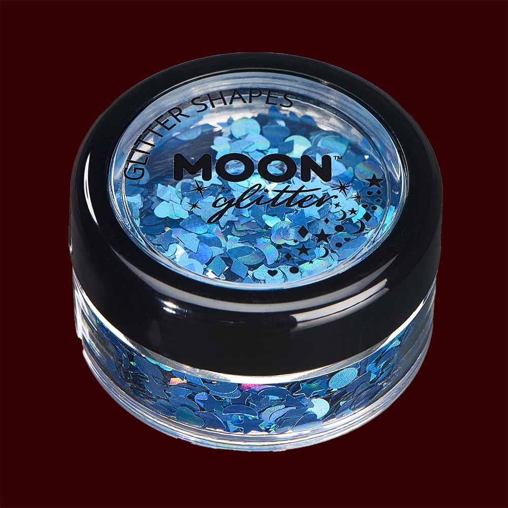 Moon Glitter Holographic Glitter Shapes Choice Of 8 Colours 3g Costume Make Up