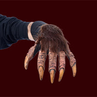 Furry brown costume claw gloves
