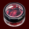 red chunky glitter makeup