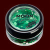 green chunky glitter makeup