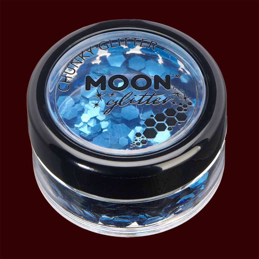Moon Glitter Classic Chunky Blue Clamshell 3g Costume Make Up