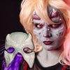She-devil costume fx makeup done with a foam latex prosthetic appliance