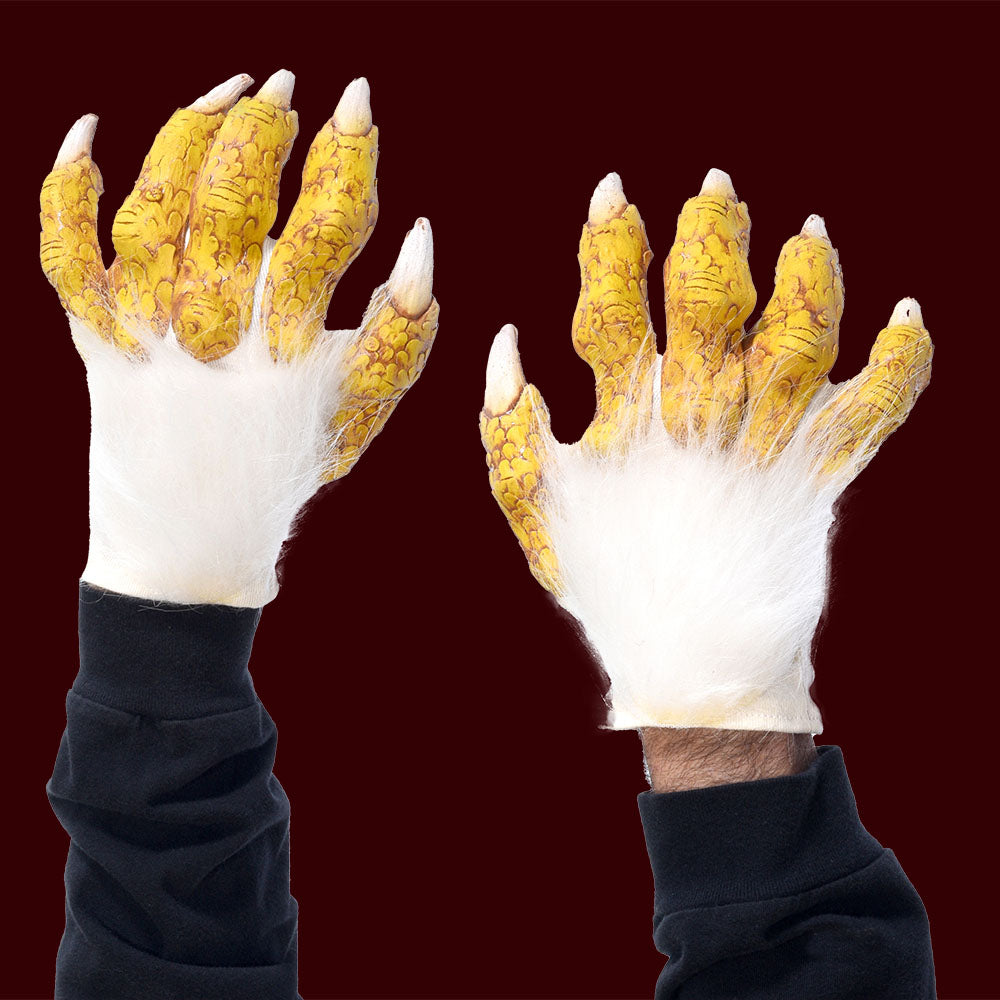 Yellow claw with fur costume gloves