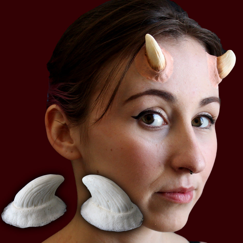 Medium pointed curved costume horns