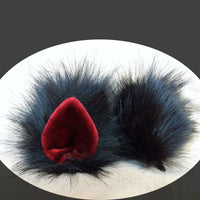 Black & Red Cat clip-on ears