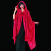 long hooded red velvet cape