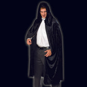 Black velvet hooded cloak