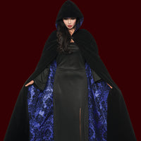 Velvet & Satin Flocked Cape Purple Lining