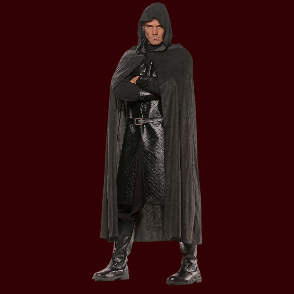 Black hooded cape