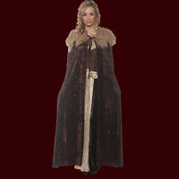 Renaissance Cape - Brown w Beige faux fur