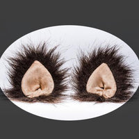 Dark Brown Wolf clip-on ears