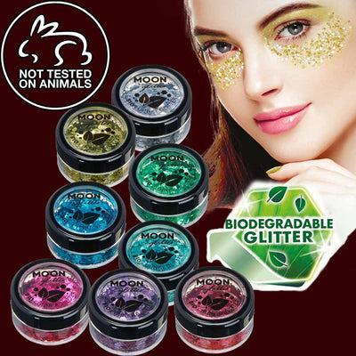 Biodegradable chunky cosmetic glitter