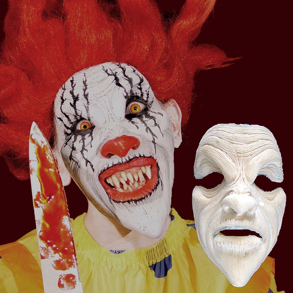 Clown Makeup Kit, White Red Blue Face Paint Joker Makeup Kit, Red