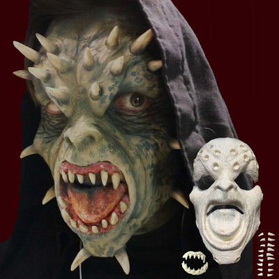 Demon face with spikes prosthetic appliance mask