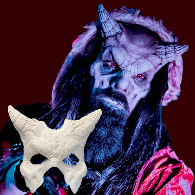 Devil half face mask with horns
