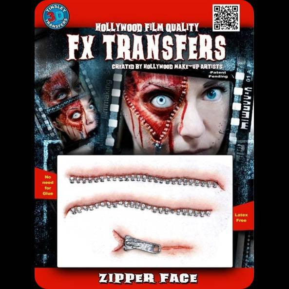 Zipper face FX makeup