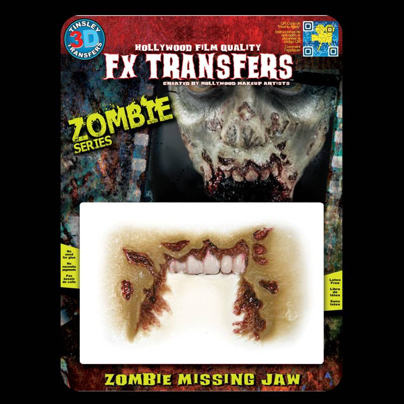 Missing jaw zombie makeup effects 3D transfer