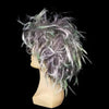 Grey and green messy wig