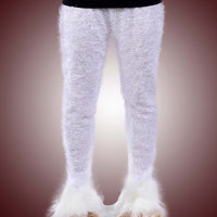 White fur leggings