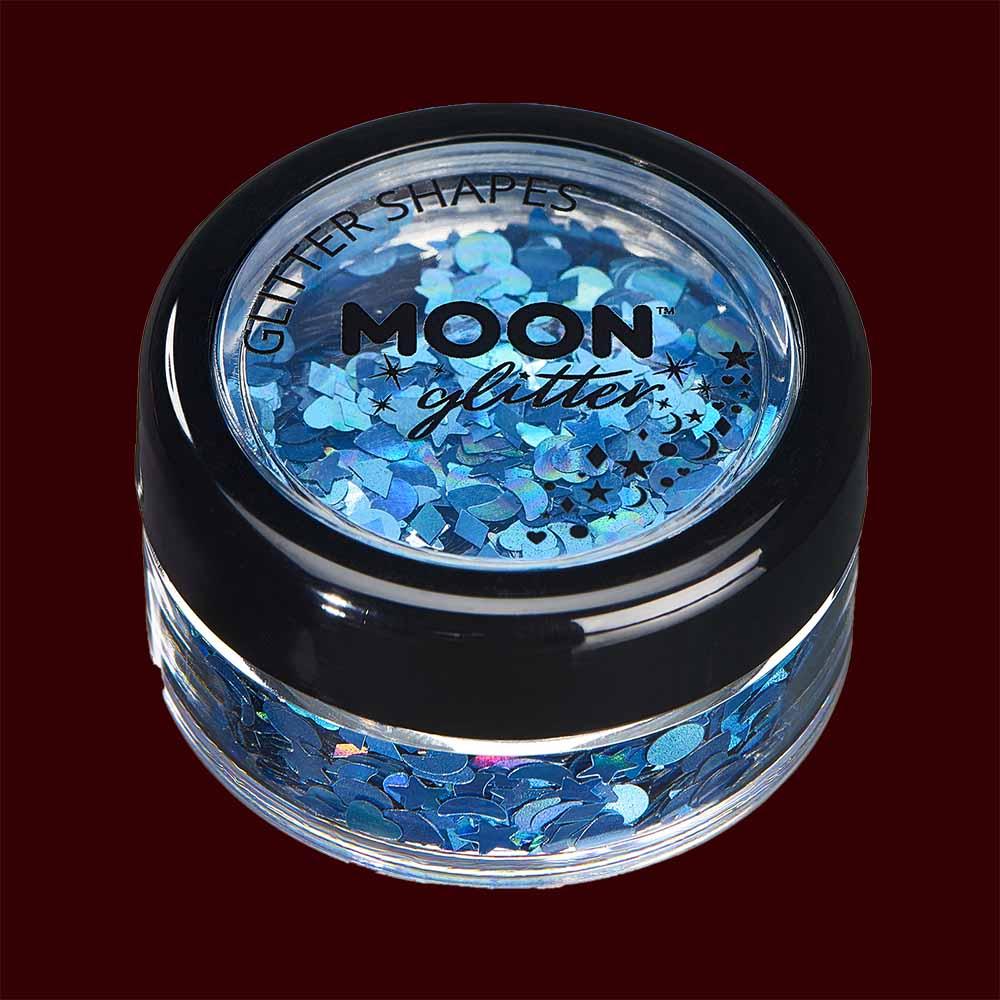 Moon Glitter G05059 Blue - Holographic Glitter Shapes, 3G