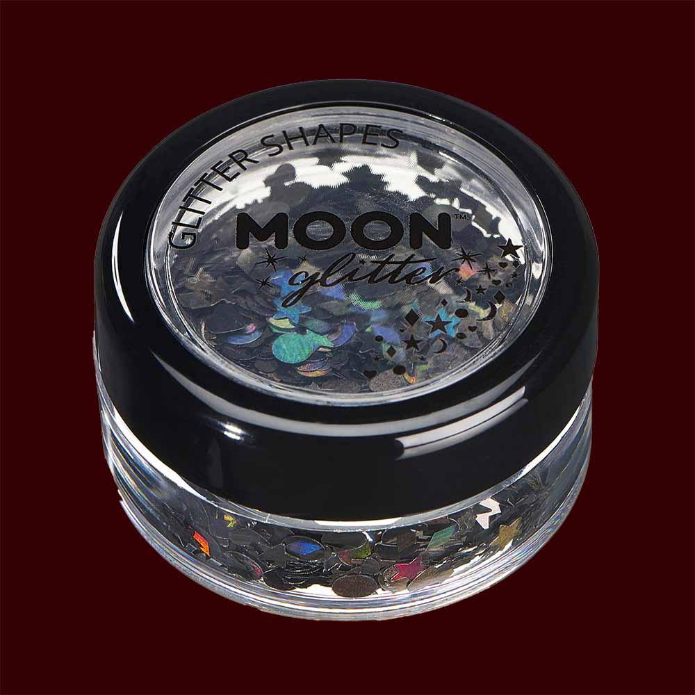 Moon Glitter G05073 Black - Holographic Glitter Shapes, 3G