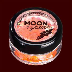 Orange iridescent chunky face and body glitter