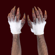 Costume monster claw gloves white fur
