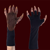 Brown furry costume gloves with claws