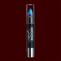 Blue iridescent glitter face and body makeup crayons