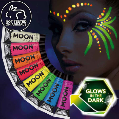 Glow in the dark face and body makeup