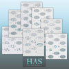 11 stencil collection sheets