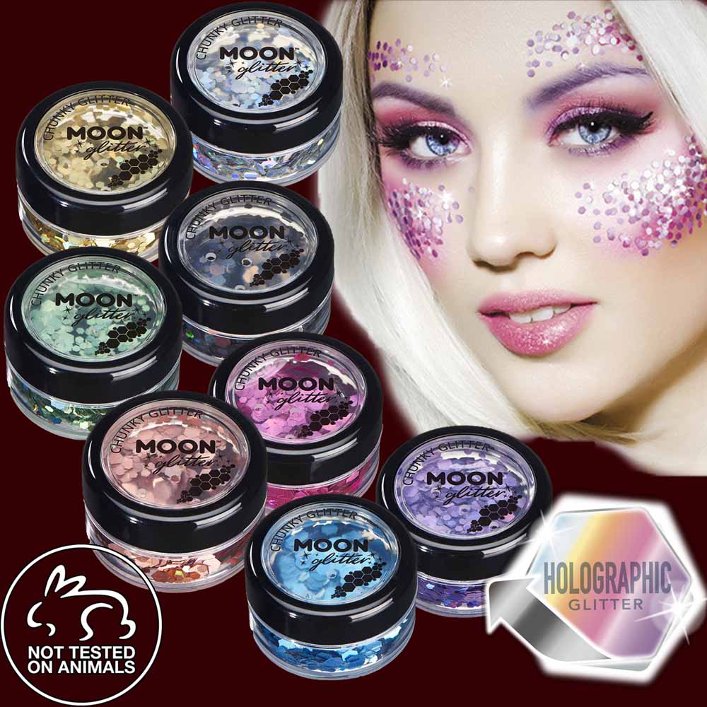 Moon Glitter Holographic Chunky Black Glitter 3g Costume Make Up
