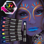 Neon UV body makeup crayons