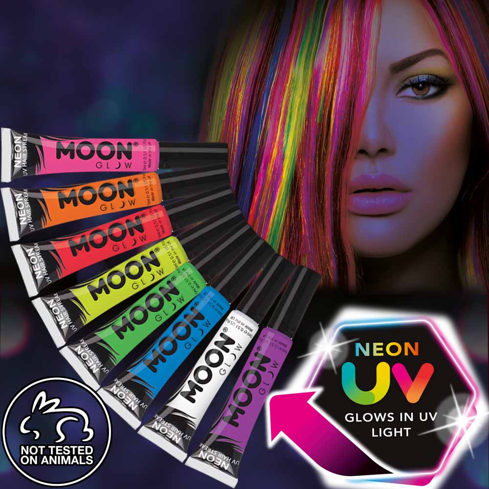 Moon Glow Intense Neon UV Hair Streaks M36589 Costume Make Up
