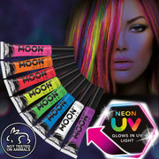 Neon black light hair streak makeup