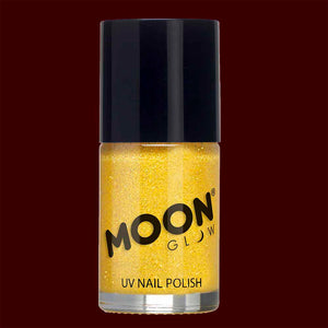 Golden yellow Neon UV glitter nail polish