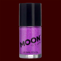 Violet Neon UV glitter nail polish