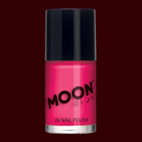Pink neon UV black light nail polish