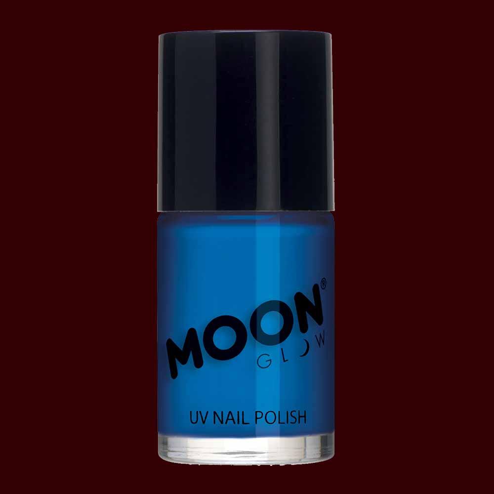 Blue neon UV black light nail polish