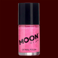 Hot pink Neon UV glitter nail polish