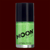 Green Neon UV glitter nail polish