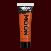 Orange neon UV black light hair gel