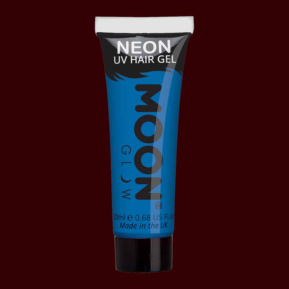 Blue neon UV black light hair gel