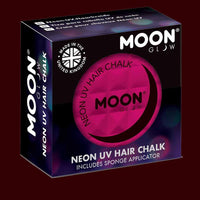 Pink neon UV black light hair chalk