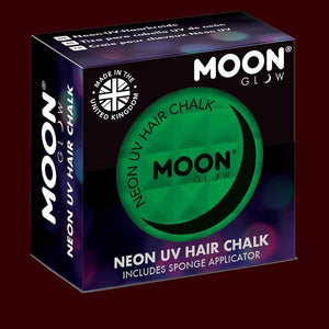 Green neon UV black light hair chalk