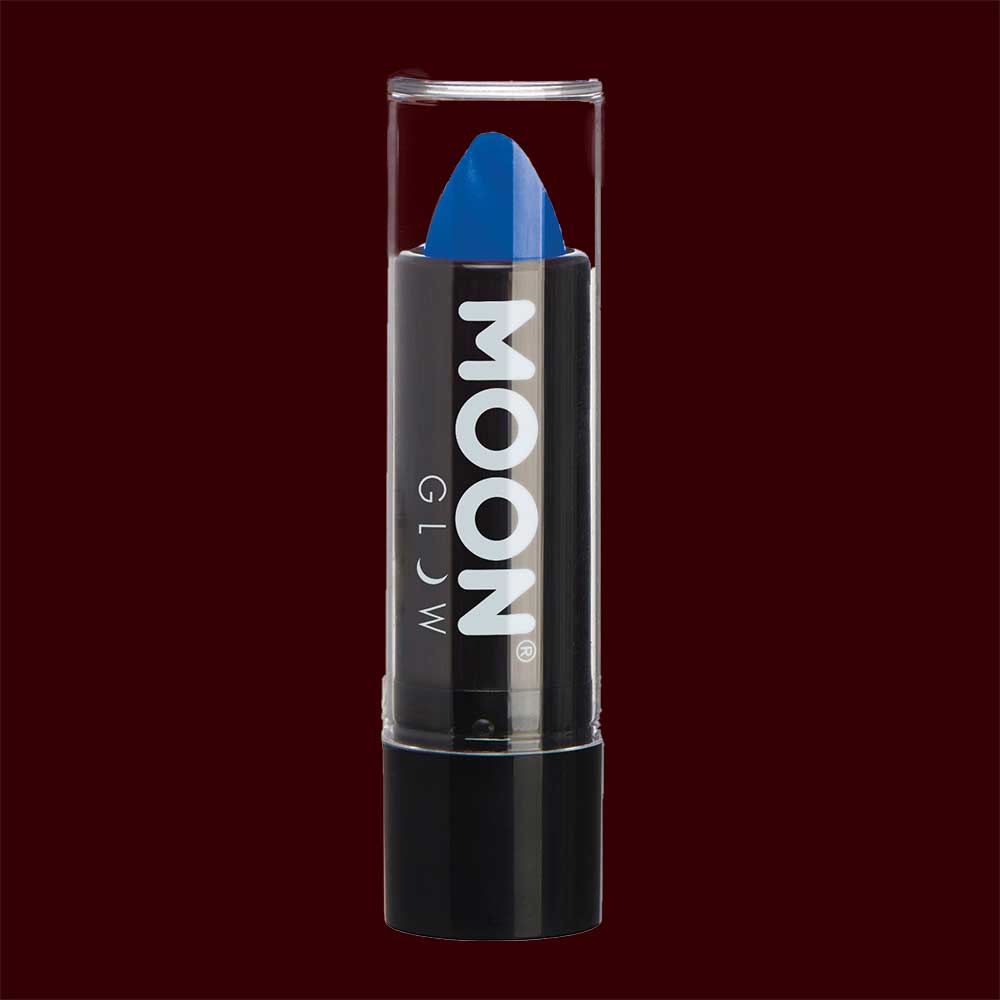 Blue neon UV black light lipstick