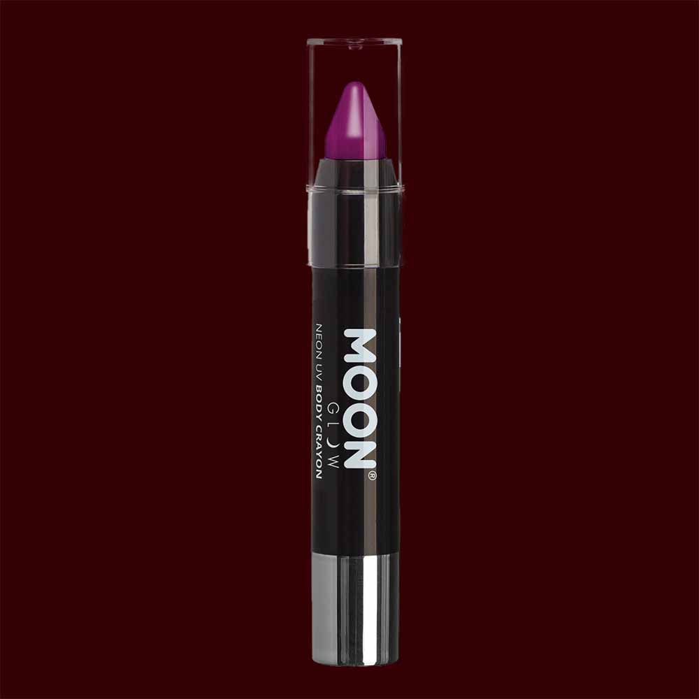 Violet neon UV body makeup crayons