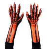 UV Reactive Orange Skeleton Gloves