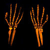 UV Reactive Orange Skeleton Gloves